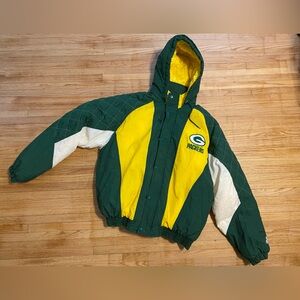 Vintage Starter Men Sz L Green Bay Packers NFL Authentic ProLine Quilted Sleeve